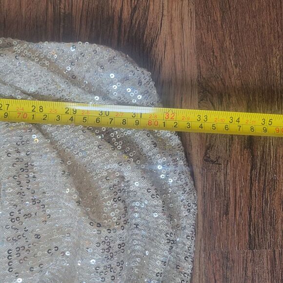 She + Sky "On The Town" Coctail dress size L Platinum Sequins prom dance date - Picture 11 of 11